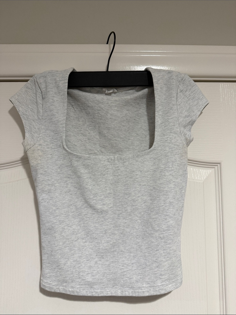 Garage Light Grey Portia Square Neck Fitted Tee
